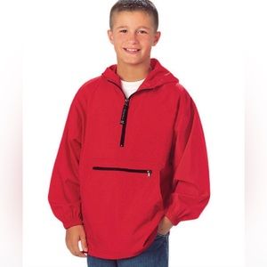 Charles River Apparel Big Kids Pack-n-go Pullover Red Size Large